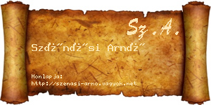Szénási Arnó névjegykártya